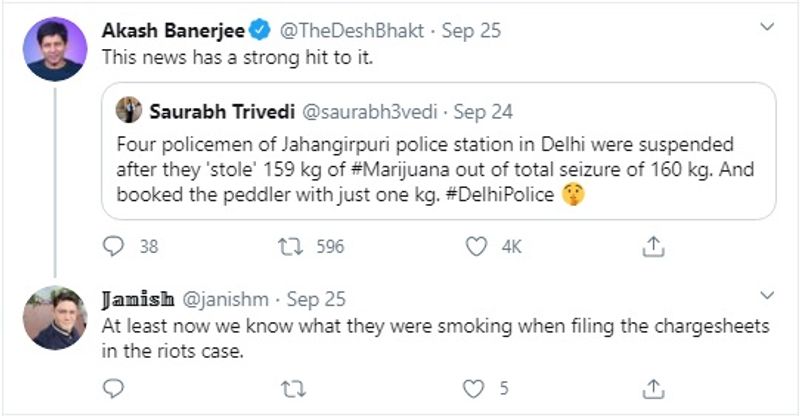 delhi police sells seized ganja suspended