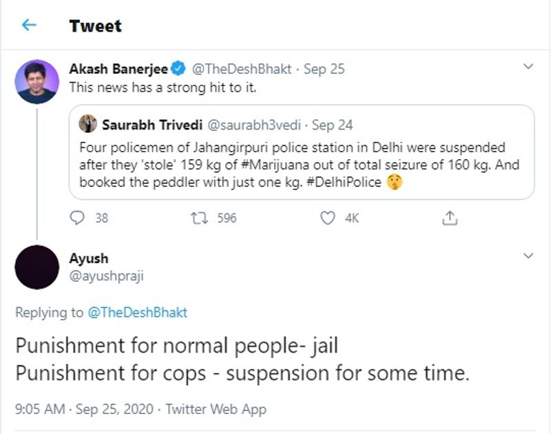 delhi police sells seized ganja suspended