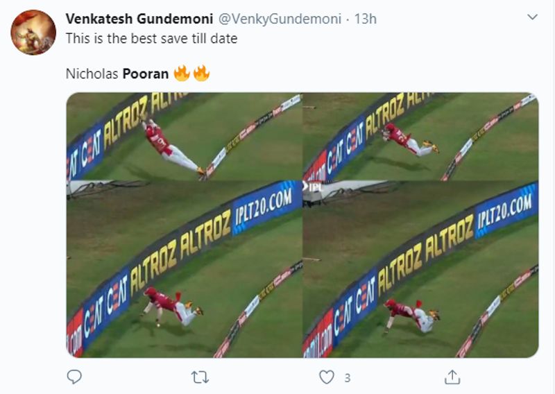 ipl 2020 rr vs kxip sachin tendulkar praises Nicolas Pooran fielding effort in boundary