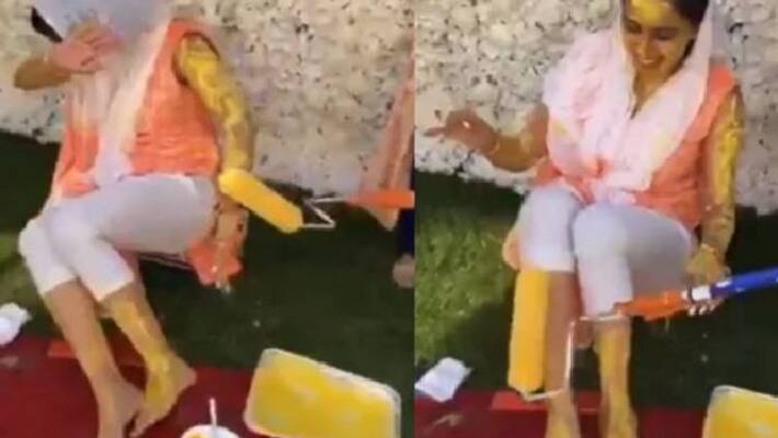 Viral video of socially distanced haldi ceremony Viral video of socially distanced haldi ceremony