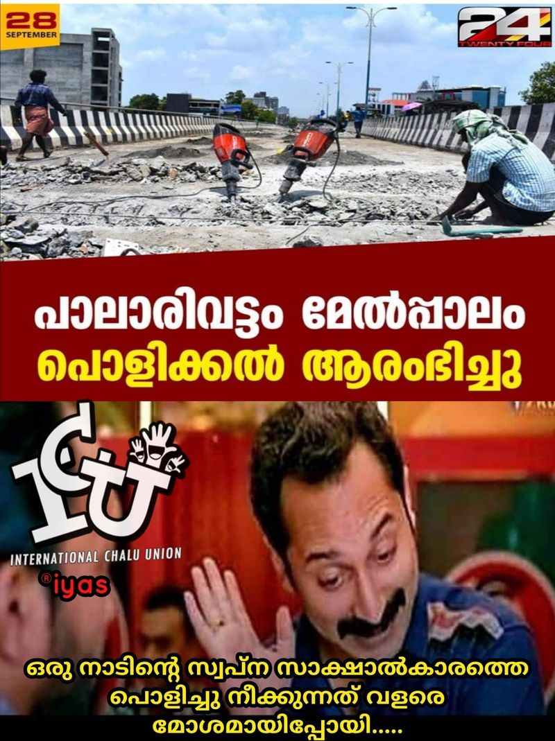 trolls on palarivattom bridge Demolishing