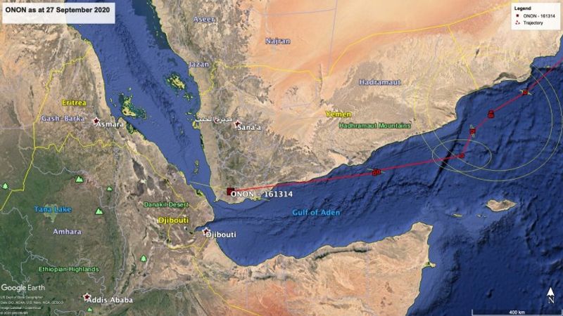 From Yemen to India Onon flew 3,500 km in two days