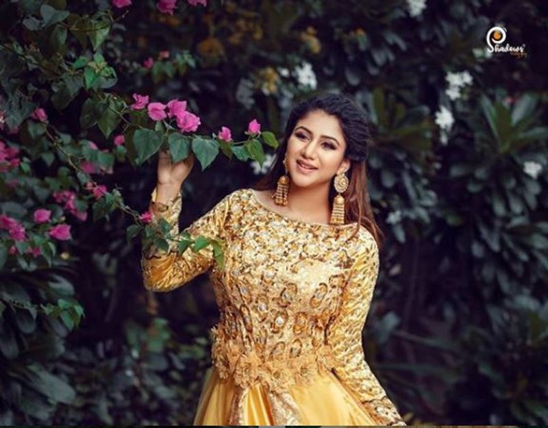 raja rani serial actress alya manasa golden dress photo shoot