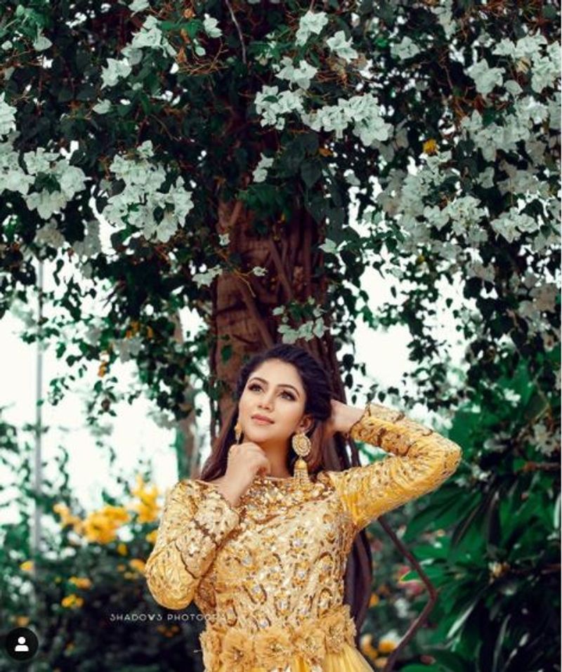 raja rani serial actress alya manasa golden dress photo shoot