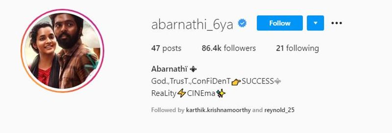 abanarthi adding arya name in insta account