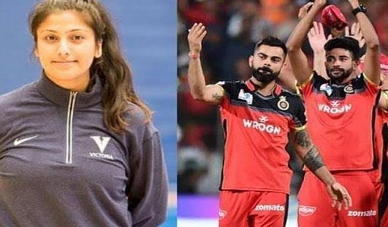 RCB VS MI match... Who is this mistery girl in rcb jersey