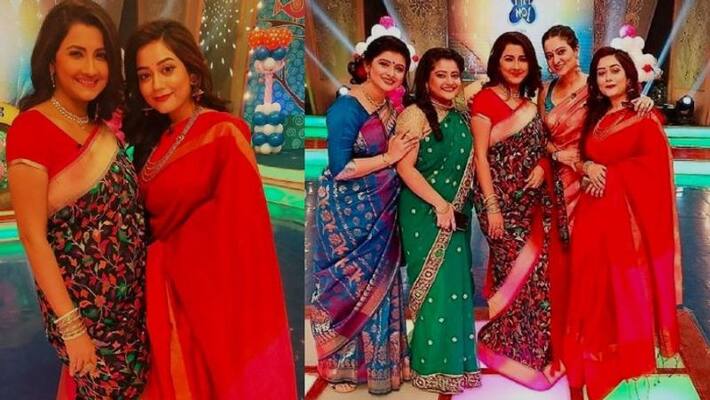 Promita Chakrabartty celebrates Rachana Banerjee's birthday on the sets of Didi No 1 ADB Promita Chakrabartty celebrates Rachana Banerjee's birthday on the sets of Didi No 1 ADB
