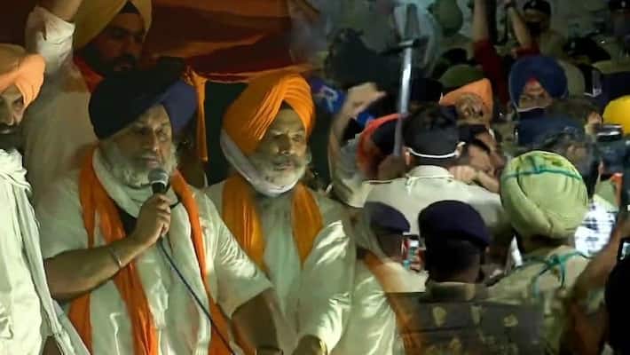 Chandigarh police lathicharge, use water cannon to disperse Akali Dal's Kishan March ALB Chandigarh police lathicharge, use water cannon to disperse Akali Dal's Kishan March ALB