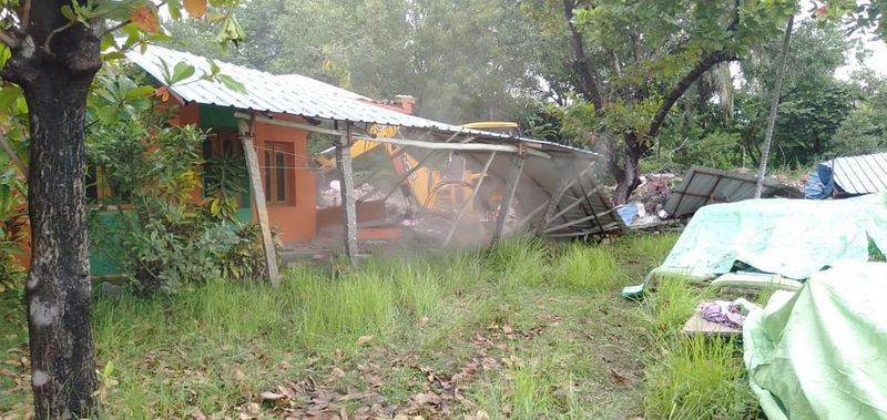 Illegal Resort Demolition in Virupapur Gadde in Gangavati in Koppal Districtgrg