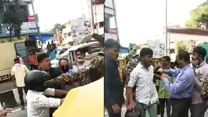 BBMP marshal attacked for imposing Rs 1,000 fine against face mask rule violators-YCB BBMP marshal attacked for imposing Rs 1,000 fine against face mask rule violators-YCB