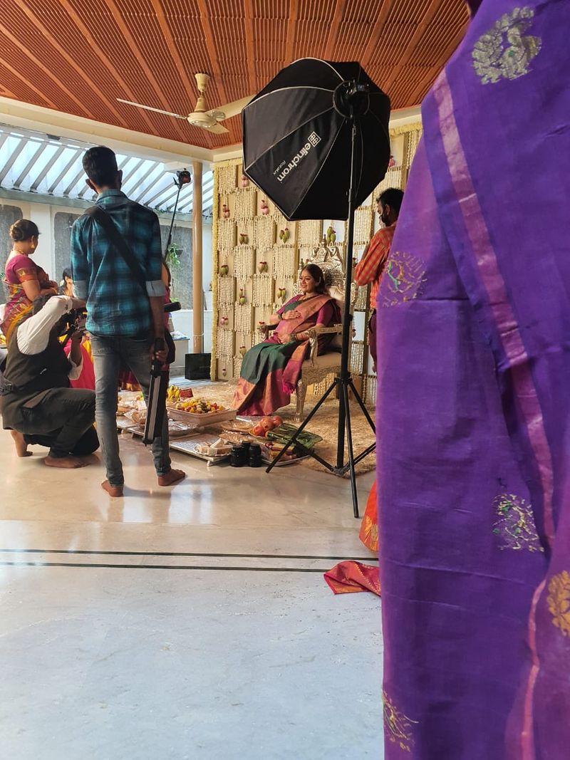 Late Actor chiranjeevi-sarja Wife meghana-raj seemantha Bengaluru mah