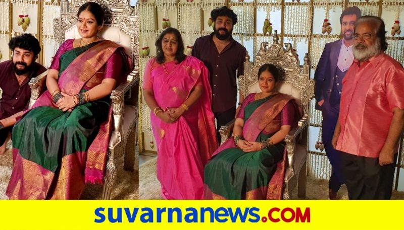 Late Actor chiranjeevi-sarja Wife meghana-raj seemantha Bengaluru mah