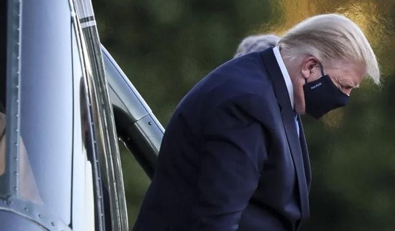 coronavirus infected donald trump brief outing from hospital bsm