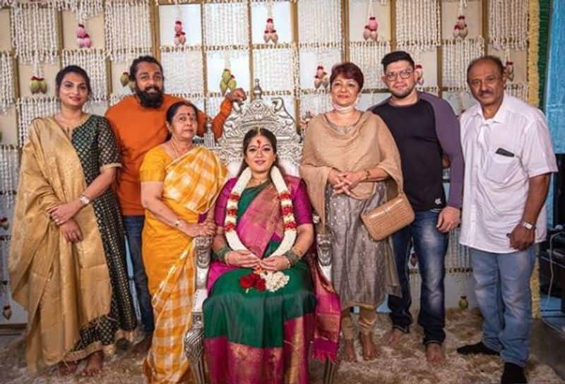 chiranjeevi sarja and meghna raj bangle ceremony photo  goes viral