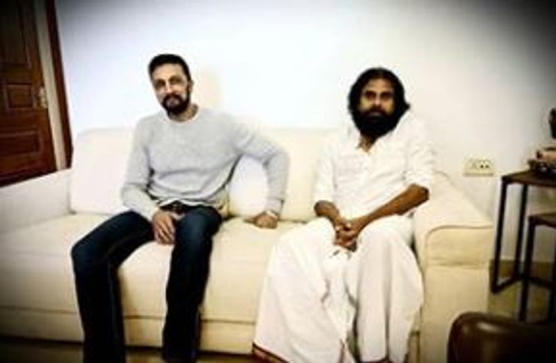 Kannada kiccha sudeep meets pawan kalyan in Hyderabad vcs