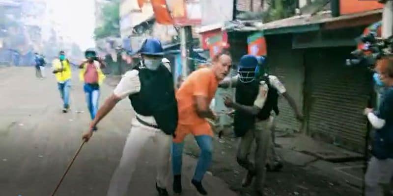 Chaos creates due to BJP Nabanna Avijan at Howrah ASB