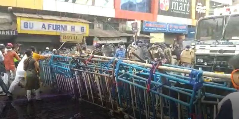 Chaos creates due to BJP Nabanna Avijan at Howrah ASB