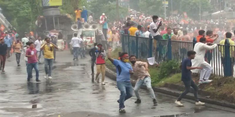 Due to BJP Nabanna Avijan clash between workers and police at Howrah ASB