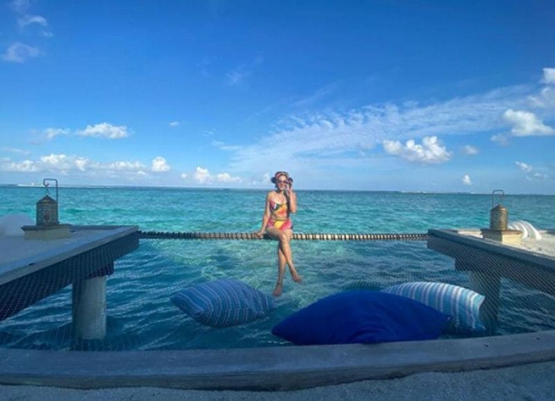 Just A Picture Of Tapsi Ringing Out The Bad Times In Maldives