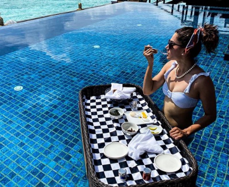 Just A Picture Of Tapsi Ringing Out The Bad Times In Maldives