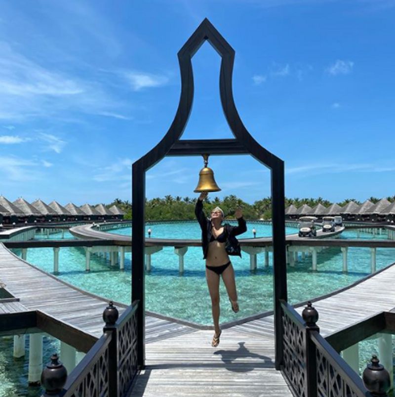 Just A Picture Of Tapsi Ringing Out The Bad Times In Maldives