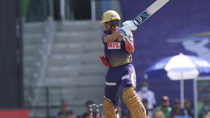 Gill Karthik Fifty helps KKR Set 165 runs Target to KXIP in Abu Dhabi match kvn Gill Karthik Fifty helps KKR Set 165 runs Target to KXIP in Abu Dhabi match kvn