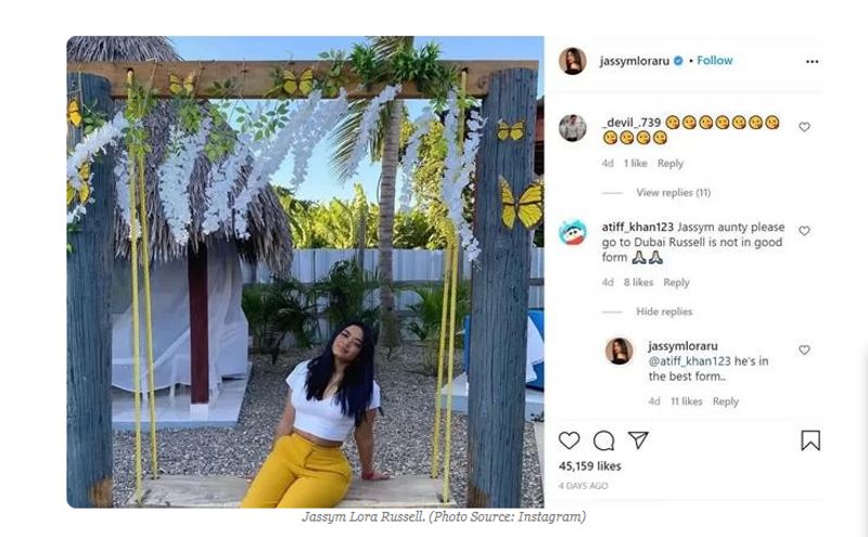 IPL 2020 Andre Russells wife responds to troll on husbands form