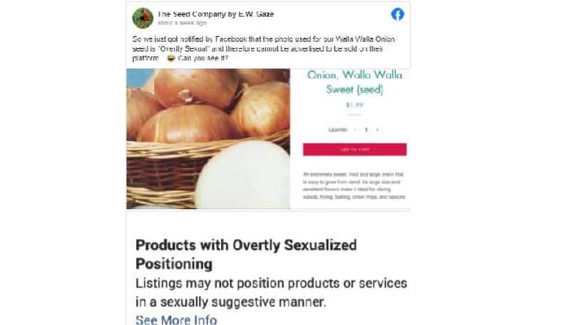 Ad for onions removed by  for being overtly sexual