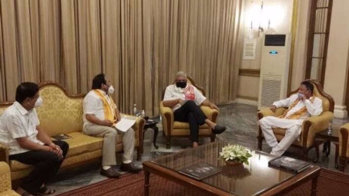 BJP leaders meet Governor Jagdeep Dhankar over Manish Shukla murder case BJP leaders meet Governor Jagdeep Dhankar over Manish Shukla murder case
