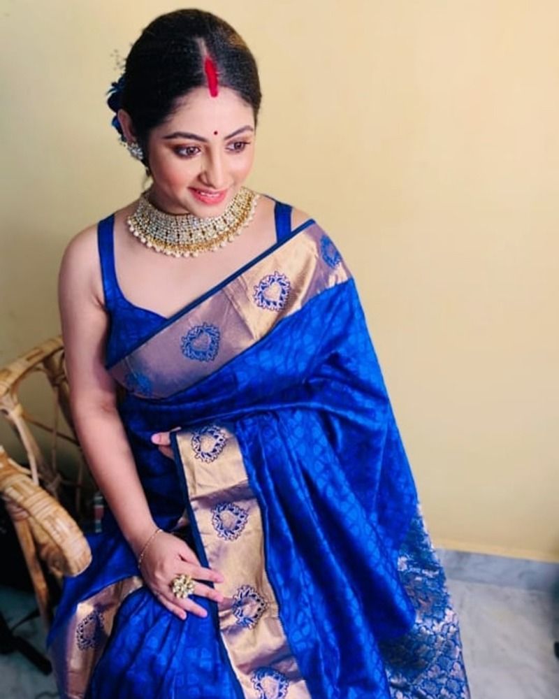 Krishnakali actress tiyasha roy shares a glimpse of bijaya dashami with husband suban roy BRD