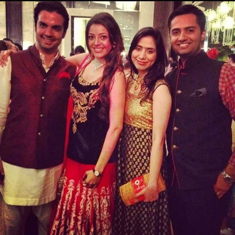 kajal agarwal celebrates dussehra with her fiance ksr