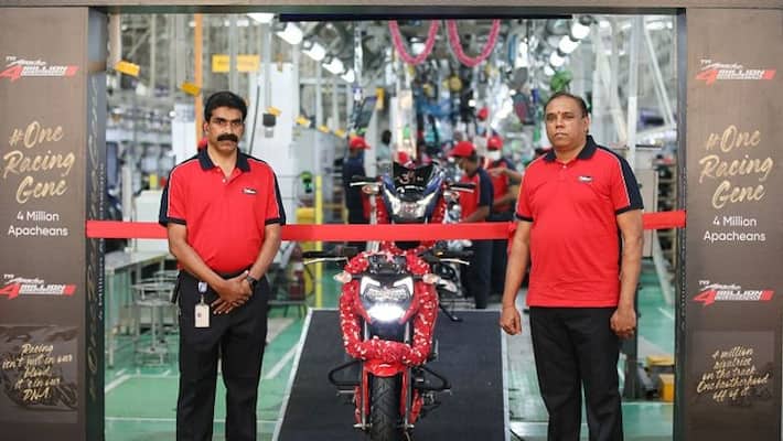TVS Motor Company premium motorcycle brand TVS Apache crosses the 4 Million global sales milestone ckm TVS Motor Company premium motorcycle brand TVS Apache crosses the 4 Million global sales milestone ckm