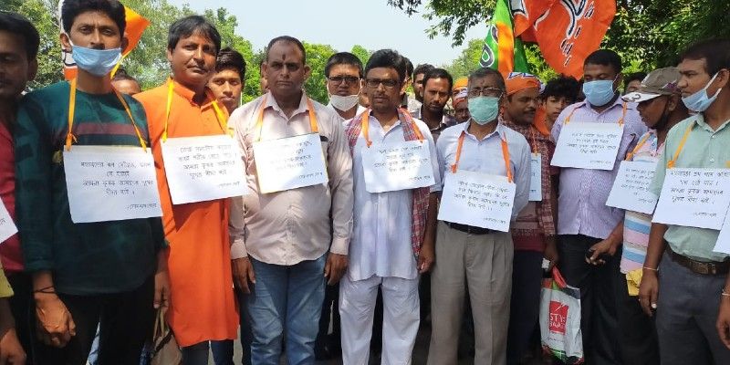 Agitated BJP workers brings out rally in support of farmers law at Rampurhat BTG