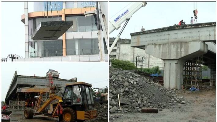 Palarivattom bridge span demolished Palarivattom bridge span demolished