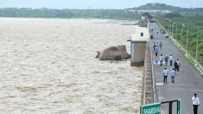Himayat Sagar crest gates lifted lns Himayat Sagar crest gates lifted lns