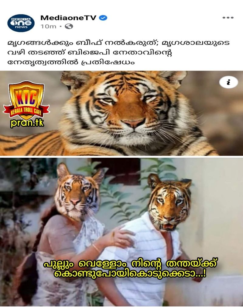 troll on hindu activists oppose serving beef to wild animals in guwahati