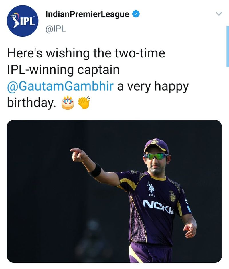Cricket Fans Celebrates Gautam Gambhirs Birth day in social media