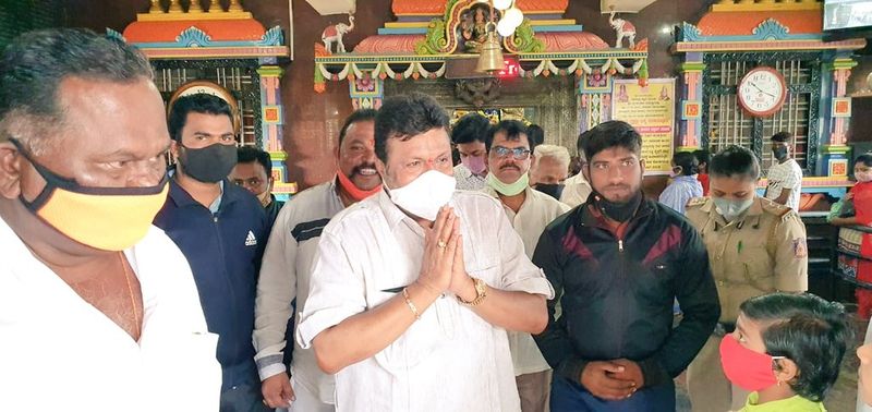Minister B C Patil Visit Durga Devi Temple in Hirekerur in Haveri District grg