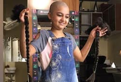 Maturity way beyond her years: 10-yr-old child artist gets head tonsured for cancer patients