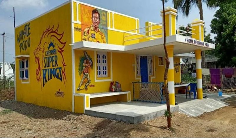 IPL 2020, MS Dhoni fans Gopi Krishan from Tamil Nadu have painted their house in CSK colors spb