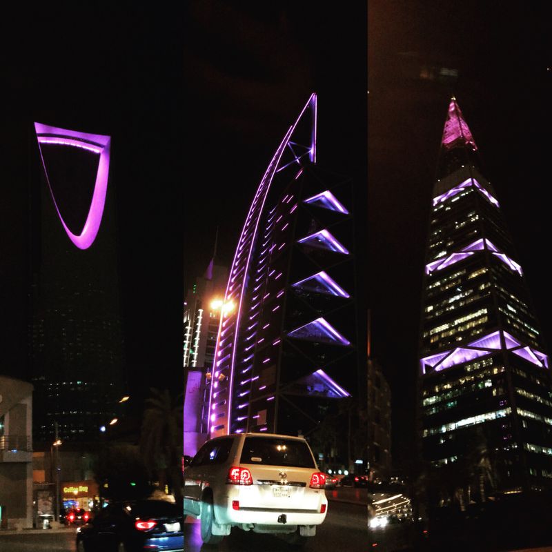 Riyadh city turns pink creating awareness about breast cancer dpl