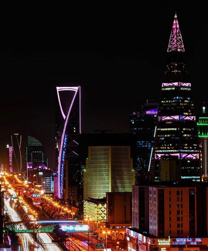 Riyadh city turns pink creating awareness about breast cancer dpl
