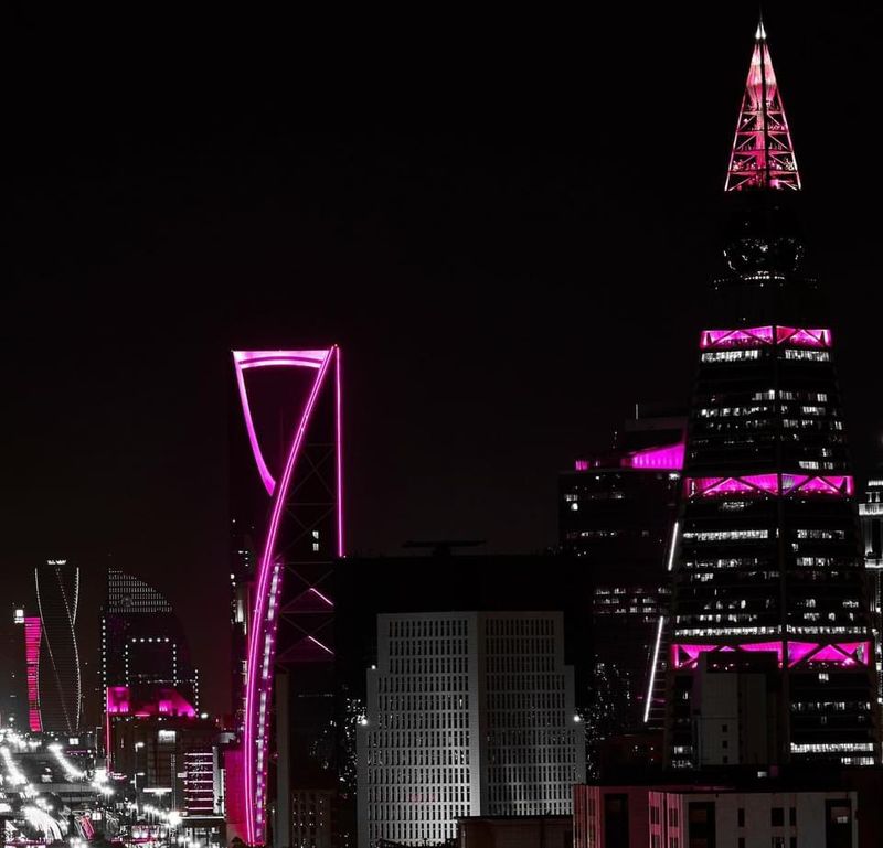 Riyadh city turns pink creating awareness about breast cancer dpl