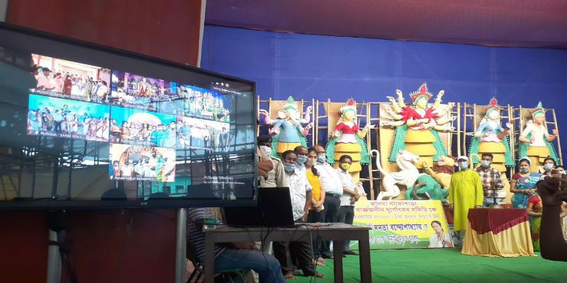 Cm Mamata Banerjee inaugurate Durga Puja by virtual at Purula ASB