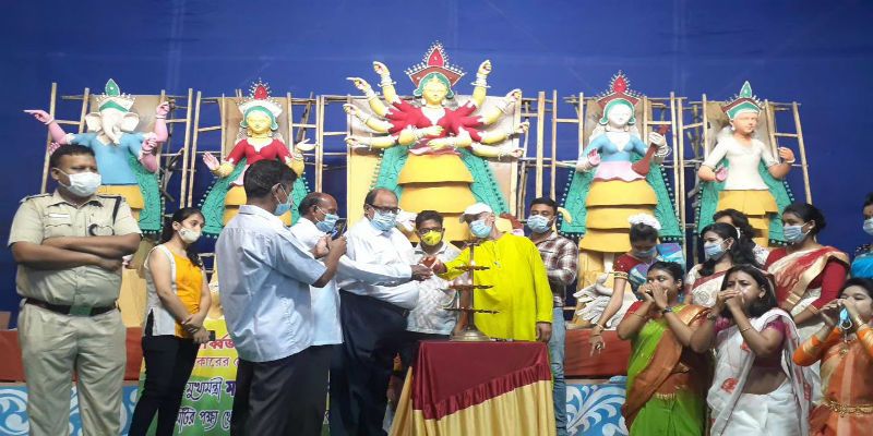 Cm Mamata Banerjee inaugurate Durga Puja by virtual at Purula ASB