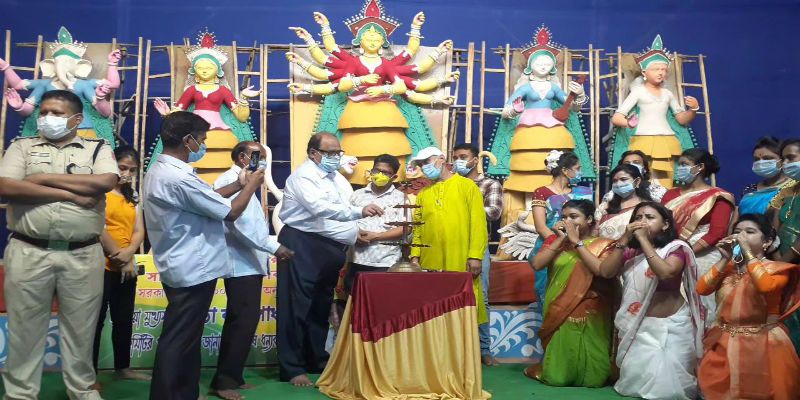 Cm Mamata Banerjee inaugurate Durga Puja by virtual at Purula ASB