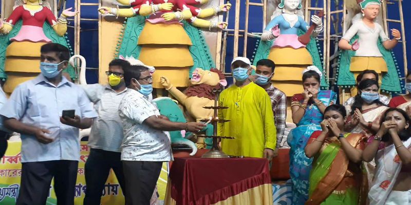 Cm Mamata Banerjee inaugurate Durga Puja by virtual at Purula ASB
