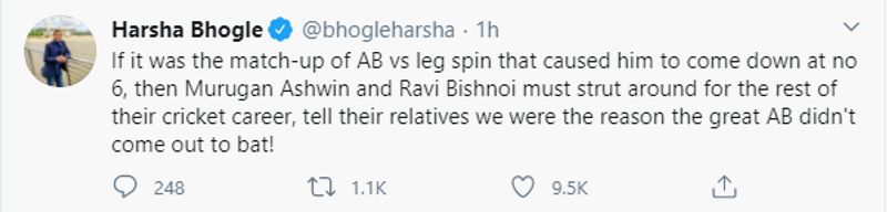 IPL 2020 RCB vs KXIP Cricket fraternity fires rcb on AB de Villiers batting order