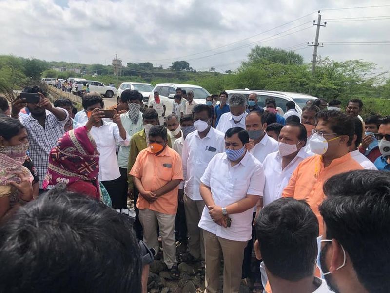 Minister R Ashok Visits Flood affected areas of Kalburgi rbj