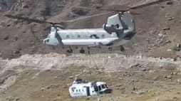 Kedarnath IAF Chinook airlifts debris of IAFs MI-17 helicopter
